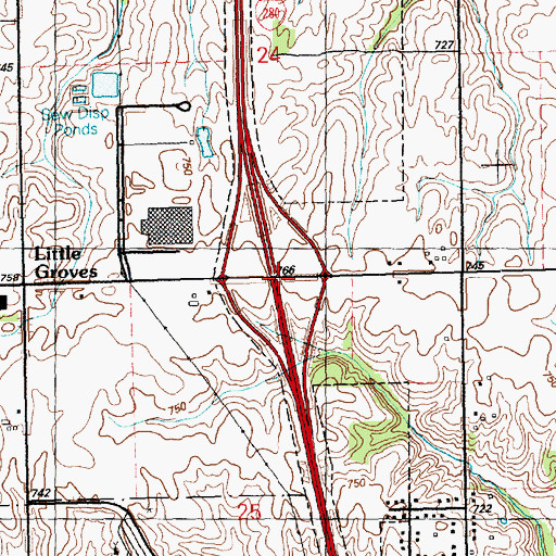 Topographic Map of Interchange 4, IA