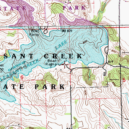 Topographic Map of Oak Grove Post Office (historical), IA