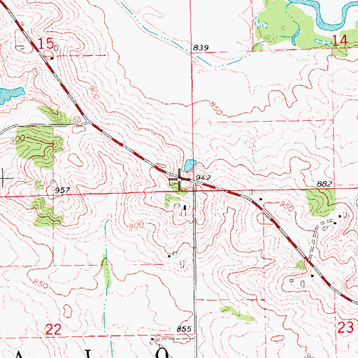 Topographic Map of Cousins Post Office (historical), IA