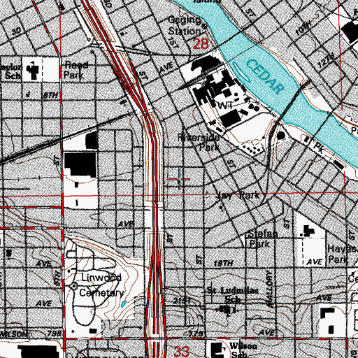 Topographic Map of New Life Church, IA