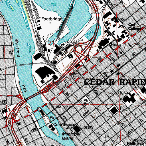 Topographic Map of Greek Orthodox Church, IA