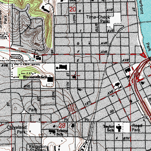 Topographic Map of Salvation Army Church, IA