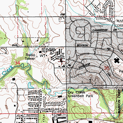 Topographic Map of King of Kings Lutheran Church, IA