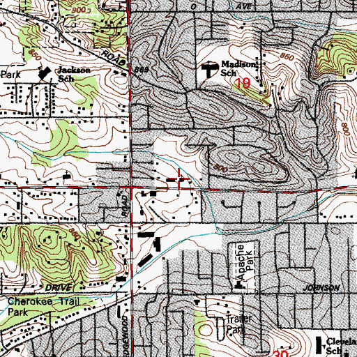 Topographic Map of Central Assembly of God Church, IA