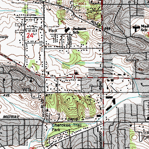 Topographic Map of Church of the King, IA