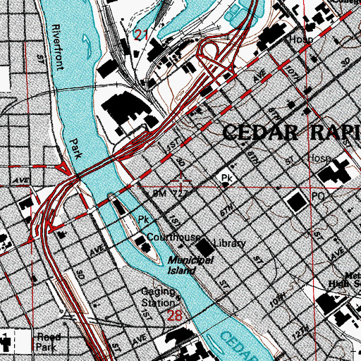 Topographic Map of Fathers House Vineyard Christian Church, IA