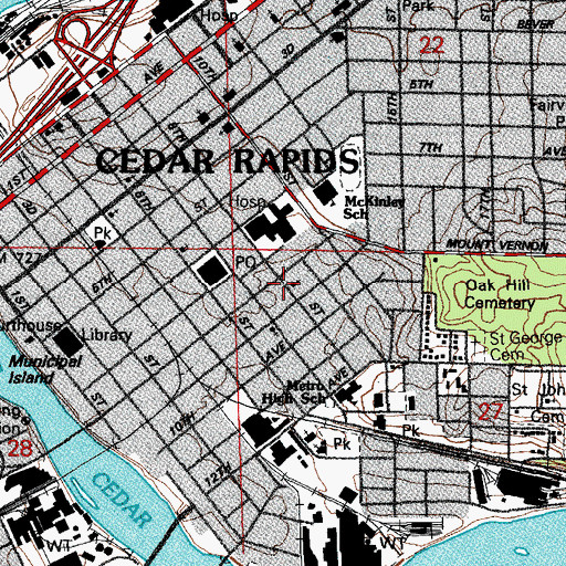 Topographic Map of Mount Zion Baptist Church, IA