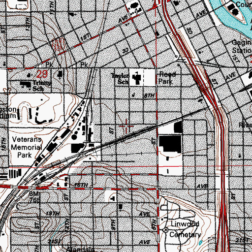 Topographic Map of Shekinah Glory Missionary Church, IA