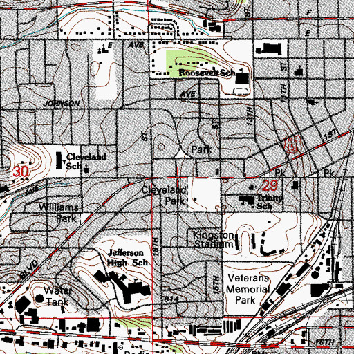 Topographic Map of First Congregational Church, IA