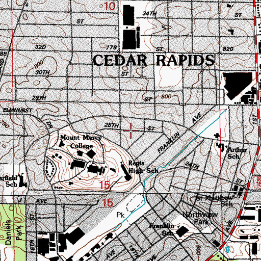 Topographic Map of Marantha Bible Church, IA