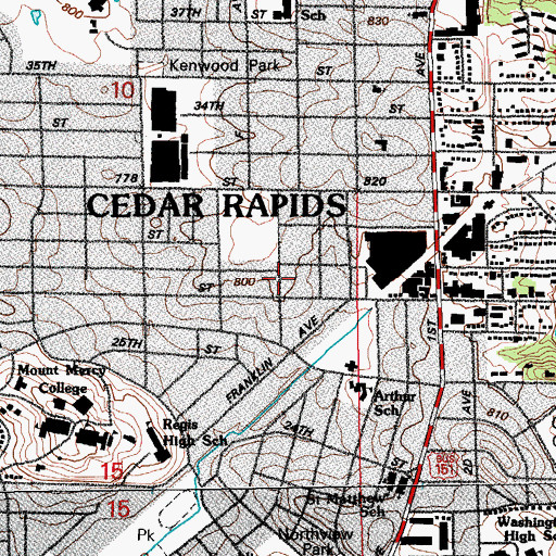 Topographic Map of Word of God Lutheran Church, IA