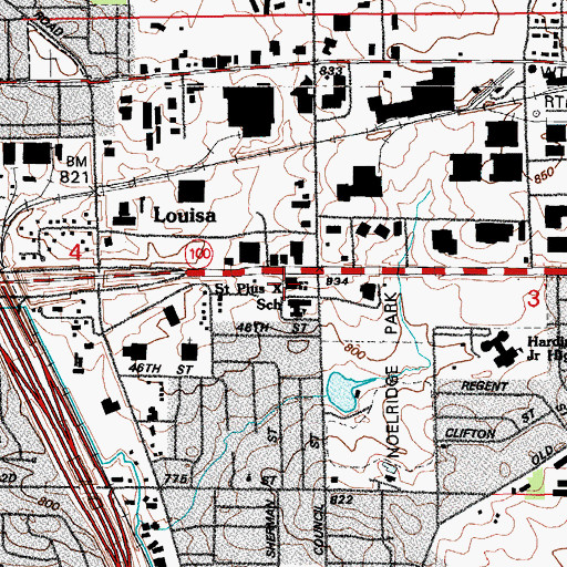 Topographic Map of Saint Pius X Church, IA