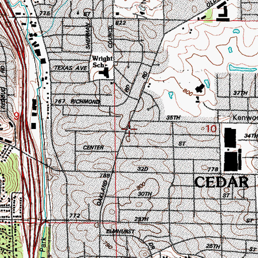 Topographic Map of Oakland Road Bible Assembly, IA