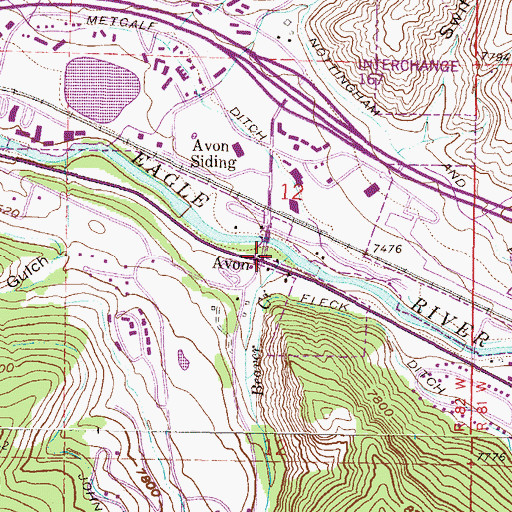 Topographic Map of Avon, CO