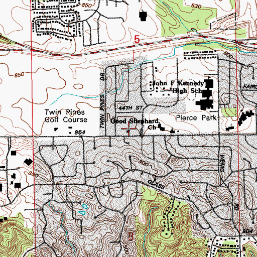 Topographic Map of Lovely Lane United Methodist Church, IA