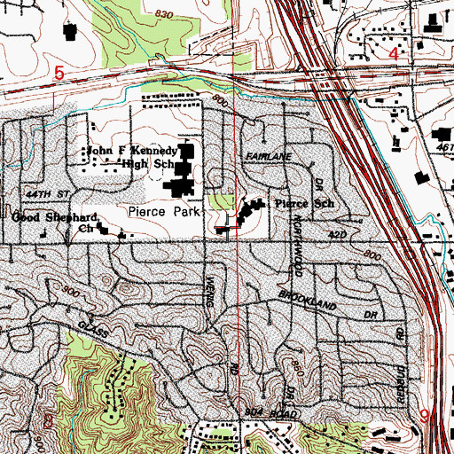 Topographic Map of Twin Pines Baptist Church, IA