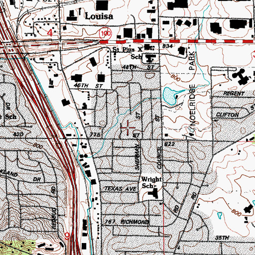 Topographic Map of Sevanth-Day Adventist Church, IA
