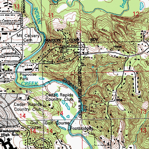 Topographic Map of Faith United Methodist Church, IA