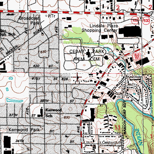 Topographic Map of Christ Episcopal Church, IA
