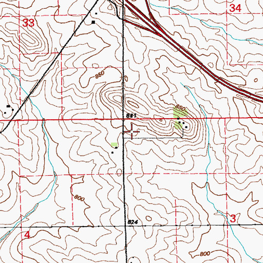 Topographic Map of John XXIII Church, IA