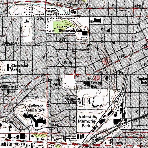 Topographic Map of Central Church of Christ, IA