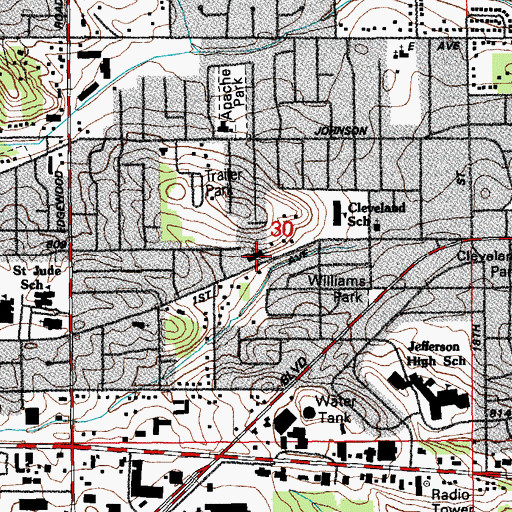 Topographic Map of Hillside Wesleyan Church, IA