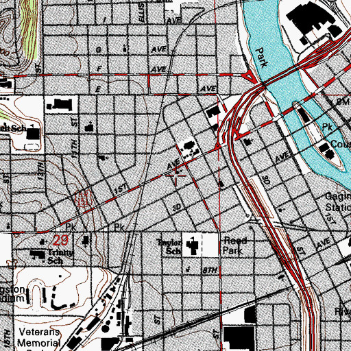 Topographic Map of Cedar Rapids Christian Center, IA