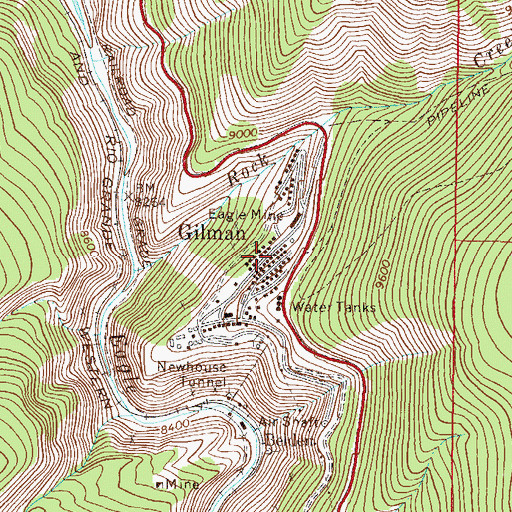 Topographic Map of Gilman, CO