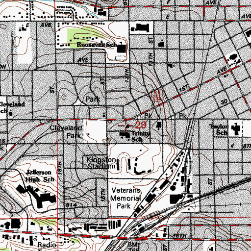 Topographic Map of Trinity Lutheran Church, IA