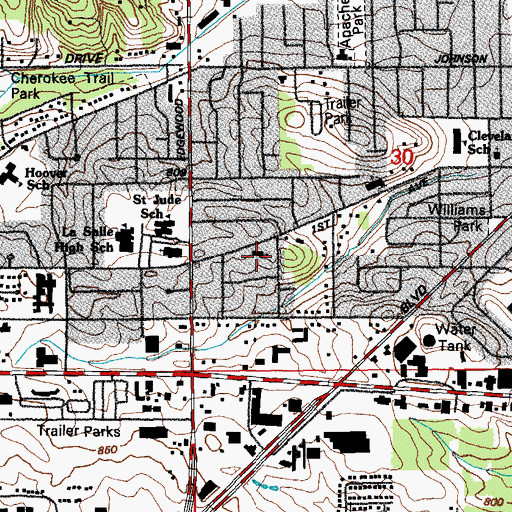 Topographic Map of First Church of the Nazarene, IA