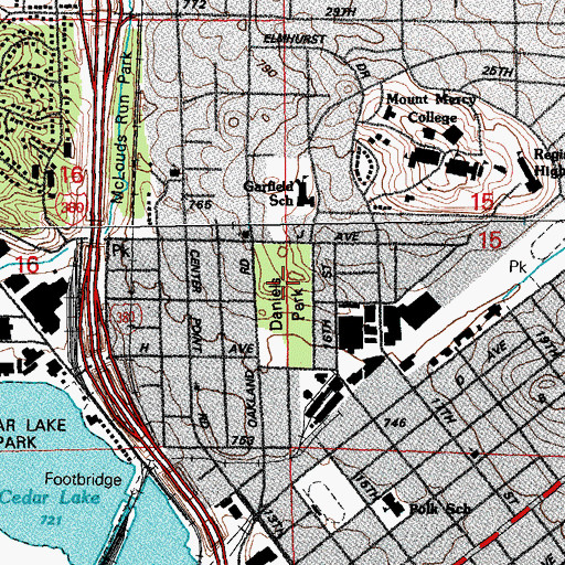 Topographic Map of Hispanic Ministry, IA