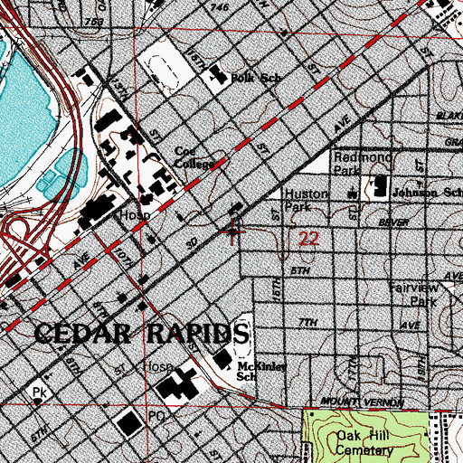 Topographic Map of Westminster Presbyterian Church, IA