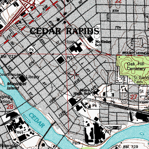Topographic Map of New Jerusalem Churchof God in Christ, IA