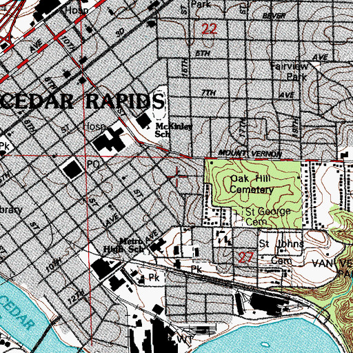 Topographic Map of New Testament Church, IA