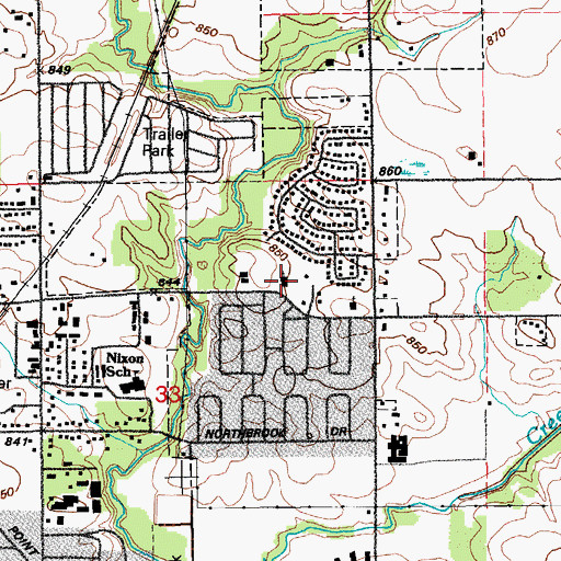 Topographic Map of Northbrook Baptist Church, IA