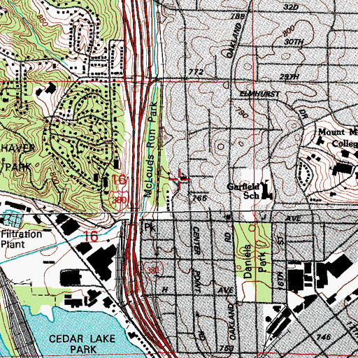 Topographic Map of Jehovahs Witnesses McCloud Springs Kingdom Hall, IA