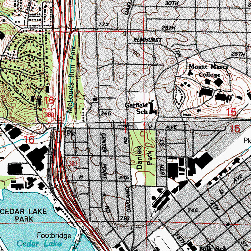 Topographic Map of Church of God of Cleveland, IA