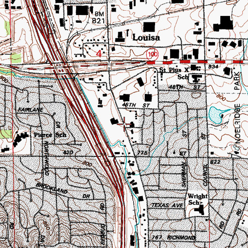 Topographic Map of Saint Andrew Lutheran Church, IA