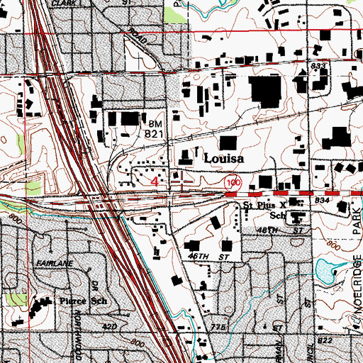 Topographic Map of Bible Baptist Church, IA