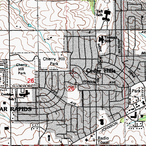 Topographic Map of Gloria Dei Lutheran Church, IA
