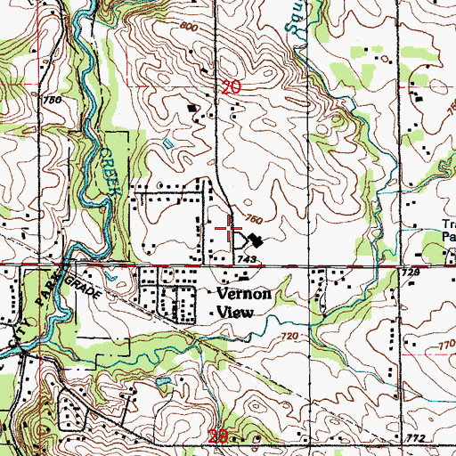 Topographic Map of Living Water United Methodist Church, IA