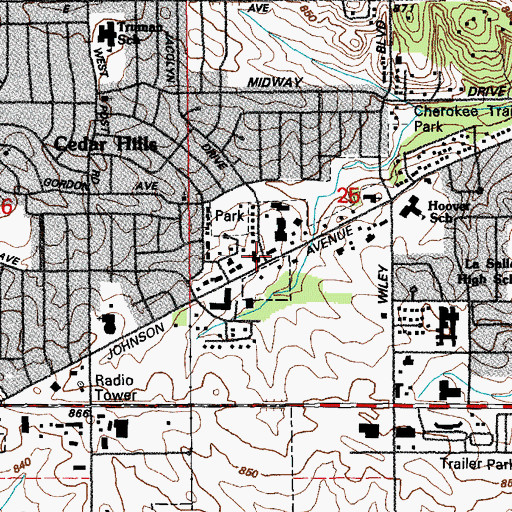 Topographic Map of Saint Marks United Methodist Church, IA