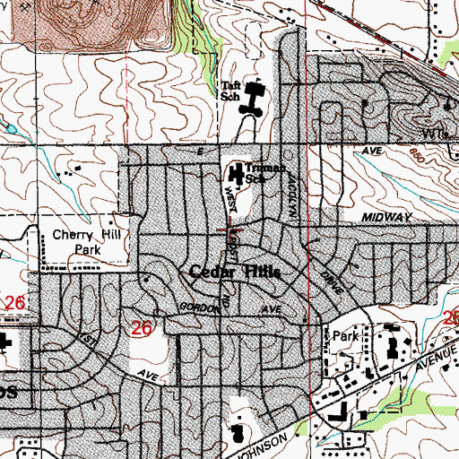 Topographic Map of Cedar Hills Evangelical Free Church, IA