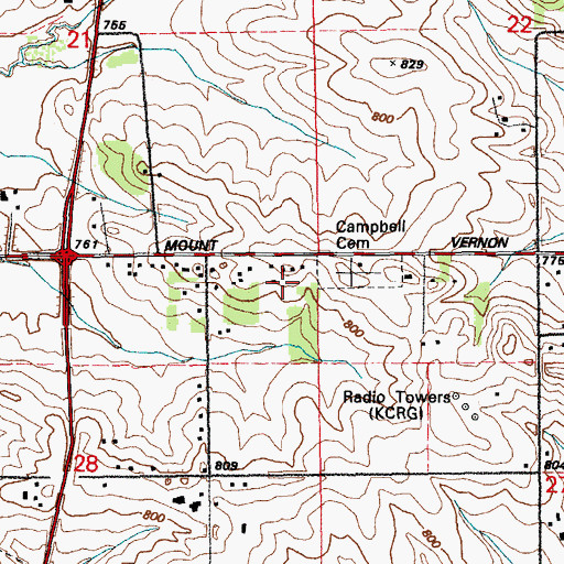 Topographic Map of Jehovahs Witnesses Pioneer Avenue Congregation Kingdom Hall, IA