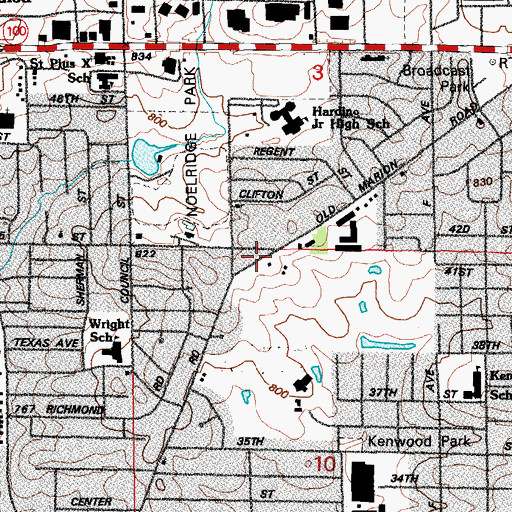Topographic Map of Trinity Bible Church, IA