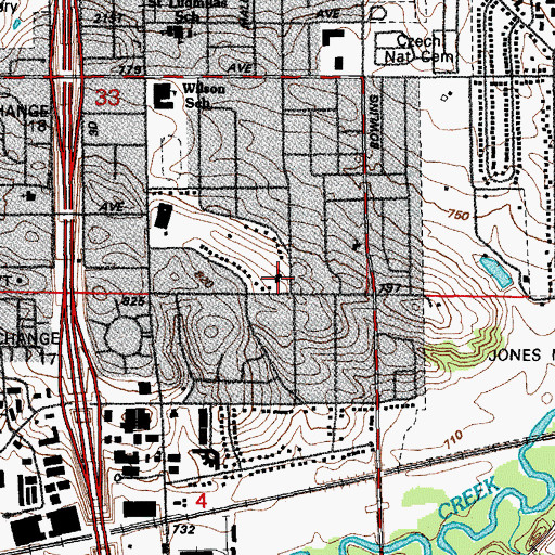 Topographic Map of Hus Memorial Presbyterian Church, IA