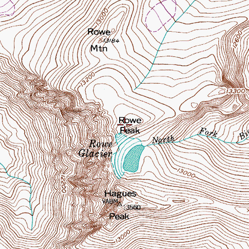 Topographic Map of Rowe Peak, CO
