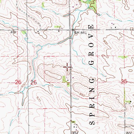 Topographic Map of Elmont Post Office (historical), IA