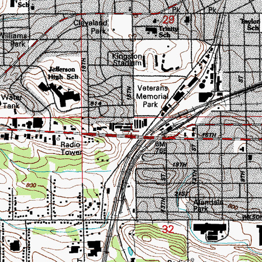 Topographic Map of Cedar Rapids, IA