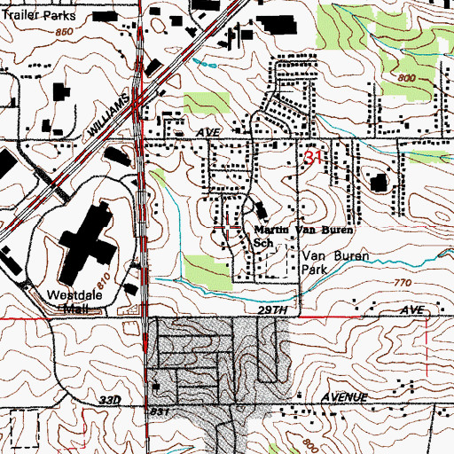 Topographic Map of West Side Branch Library, IA